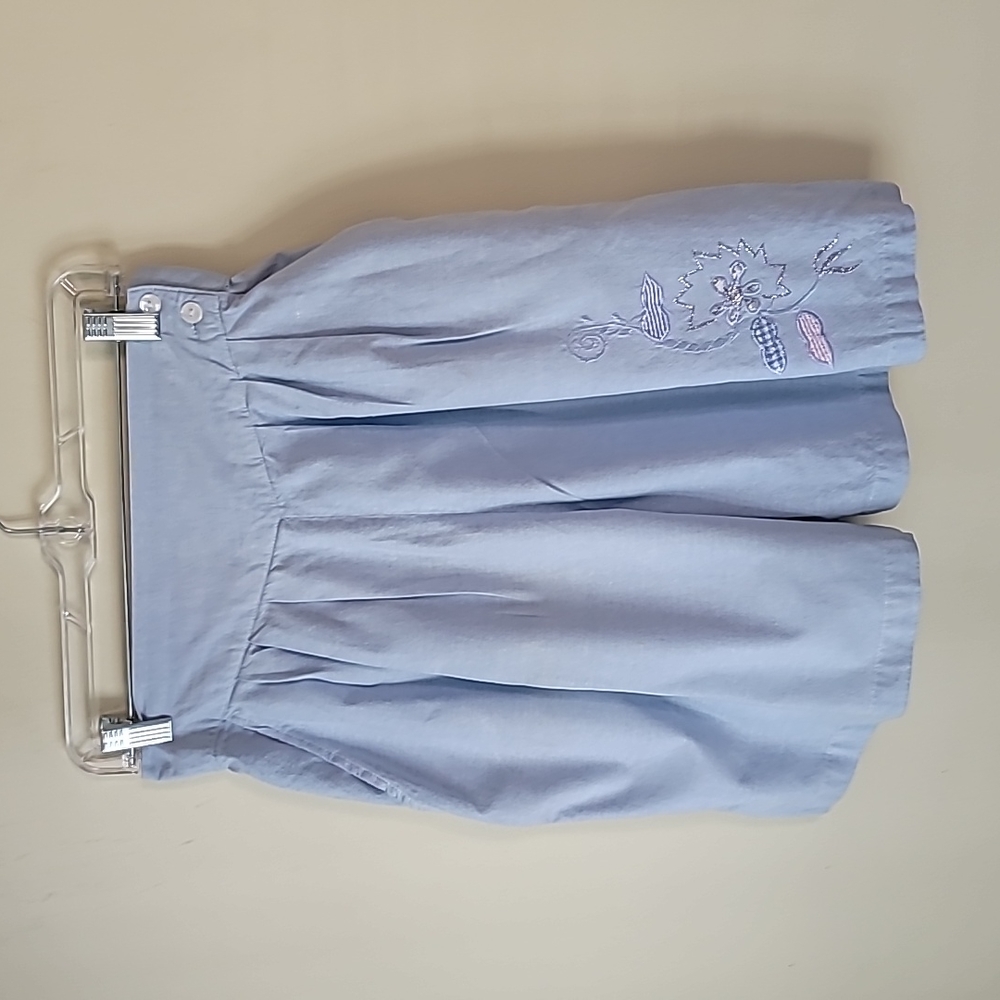 Vtg 1980's Culottes Embroidered Left Leg Shorts SZ M